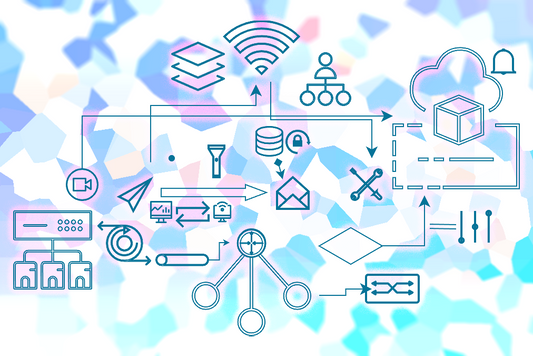 A complex diagram meant to invoke the complexities of network management