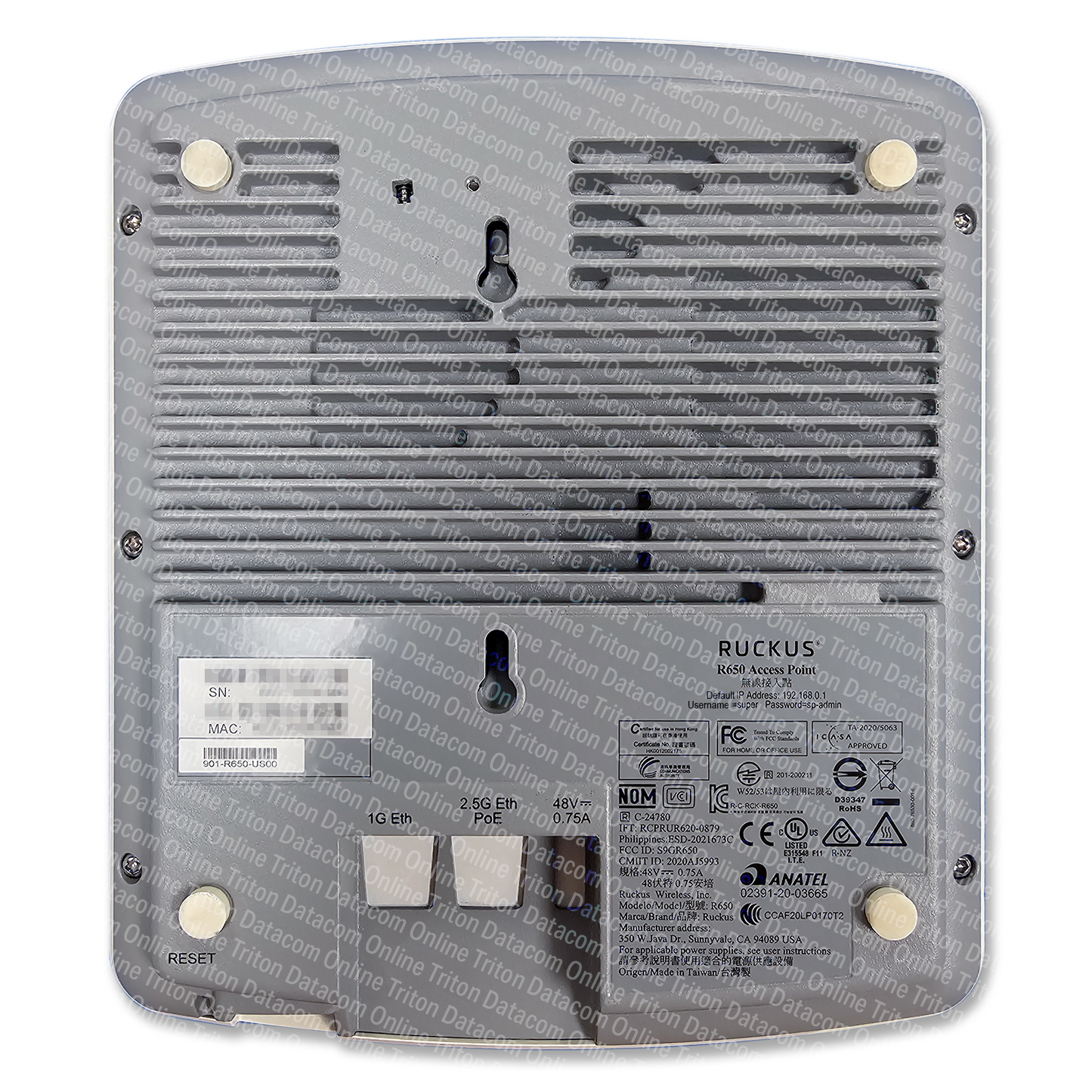 901-R650-US00 - Ruckus Wireless R650 Access Point with WiFi6 and 4x4:4 MU-MIMO