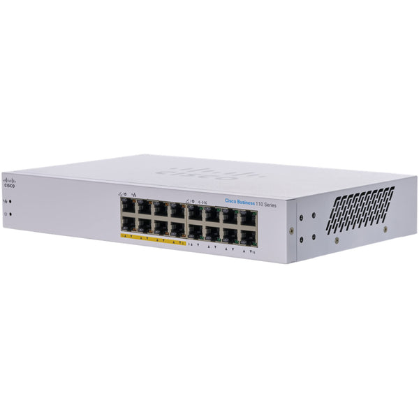 Cisco Cisco Cisco Business 110 Series 16 10/100/1000 Ports PoE Unmanaged Switch - CBS110-16PP Refurbished