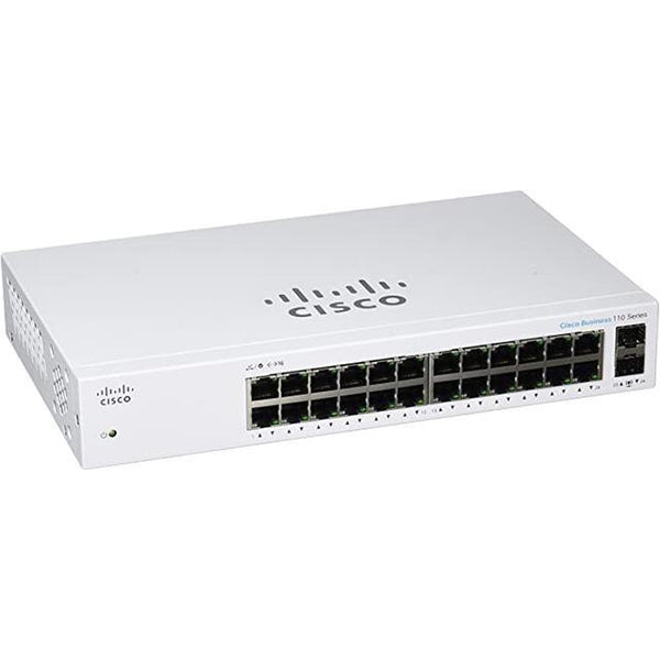 Cisco Cisco Cisco Business 110 Series 24 10/100/1000 Ports Unmanaged Switch w/ 2 Gigabit SFP - CBS110-24T-NA Refurbished