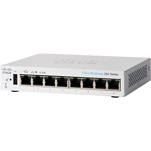 Cisco Cisco Cisco Business 250 Series 8 10/100/1000 Port Smart Switch w/ 2 Gigabit Copper/ SFP Combo Ports - CBS250-8T-E-2G-NA Refurbished