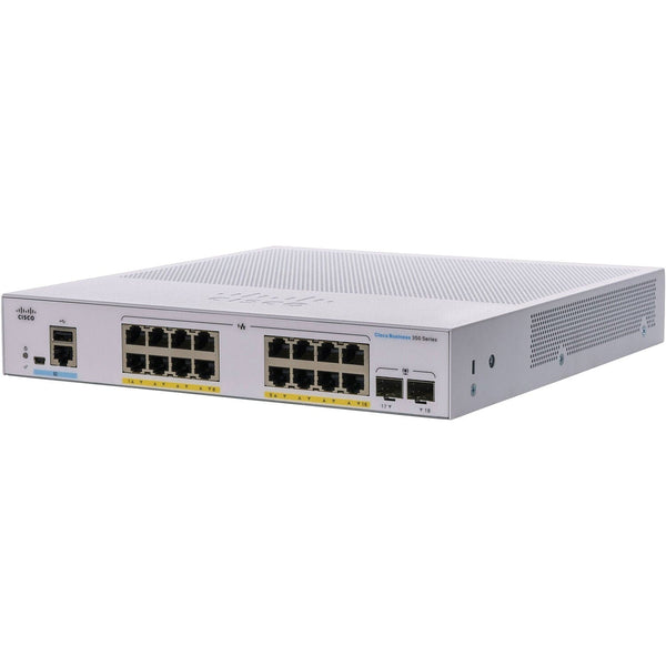 Cisco Cisco Cisco Business 350 Series 16 10/100/1000 Port PoE+ Managed Switch w/ 2 Gigabit SFP - CBS350-16P-2G-NA Refurbished