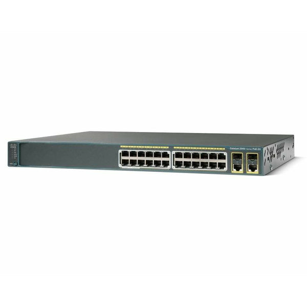 Cisco Switches Cisco Catalyst 2960 24 Port 10/100 POE + 2 T/SFP Image Switch - WS-C2960-24PC-S