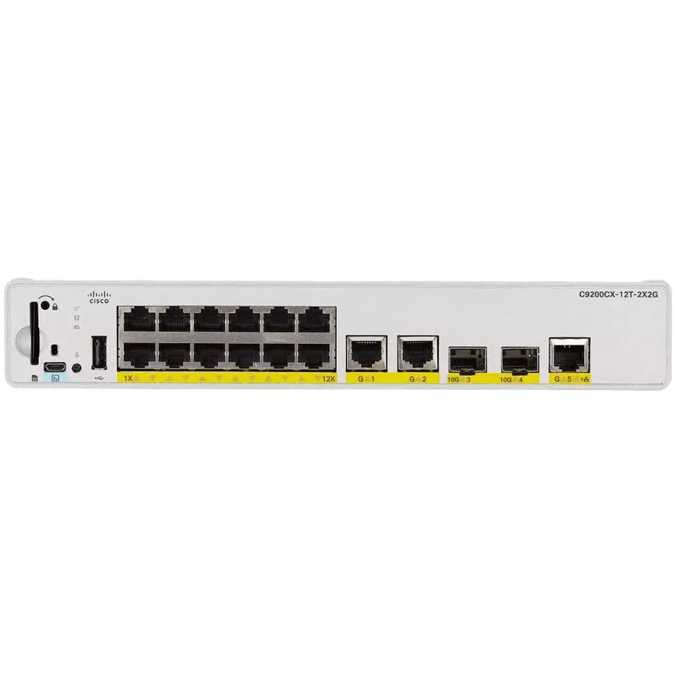 Cisco Cisco Cisco Catalyst 9200CX 12-port 1G, 2x10G and 3x1G, data, Network Essentials - C9200CX-12T-2X2G-E Refurbished
